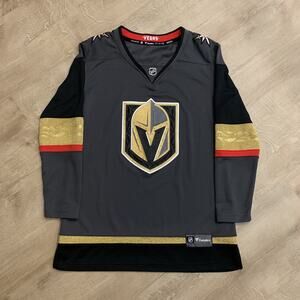 NHL Fanatics Grey Gold Vegas Golden Knights Jersey Women's Small S Blank Hockey